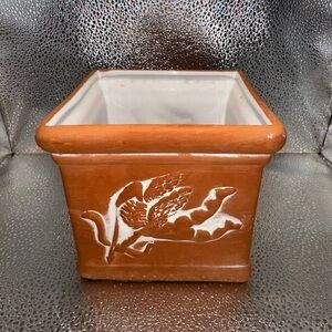 Italian style Terracotta Square Planter with Cherubs Design